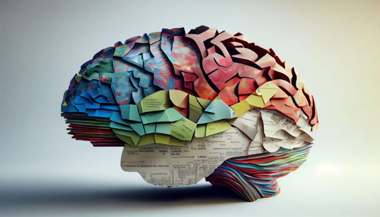 Emberi agy színes papírokból