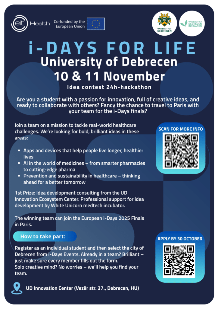 i-Days for Life Debrecen hackathon a Debreceni Egyetemen