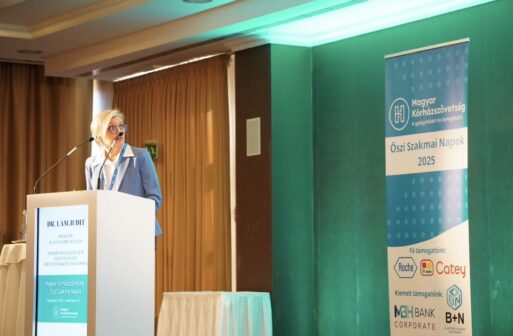 Dr. Lám Judit előadása a Magyar Kórházszövetség által szervezett Őszi Szakmai Napok 2025 - A Jövő Kórháza Konferencián