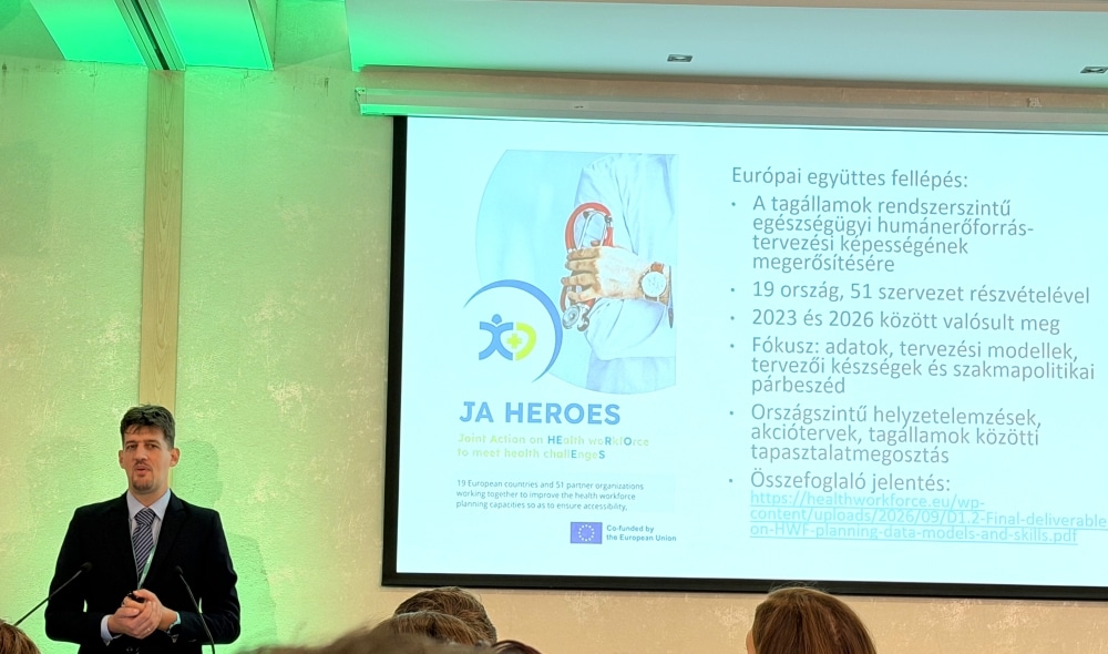 Dr. Cserháti Zoltán (Semmelweis Egyetem EKK Egészségügyi Menedzserképző Központ, egyetemi adjunktus): Innovatív stratégiák az egészségügyi munkaerőhiány kezelésére (HEROES projekt).
