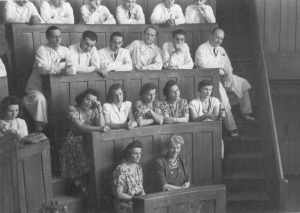 Lecture at the 1st Department of Obstetrics and Gynaecology, 1950s