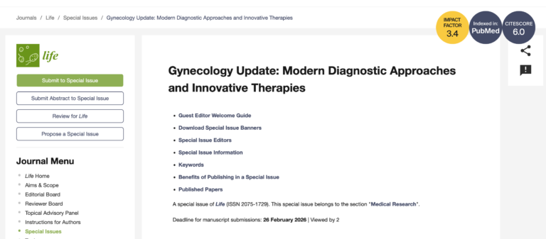 A Semmelweis Egyetem Nőgyógyászati Daganatsebészeti Centruma vezető szerepet kapott a Life (MDPI) nemzetközi tudományos folyóirat különszámában