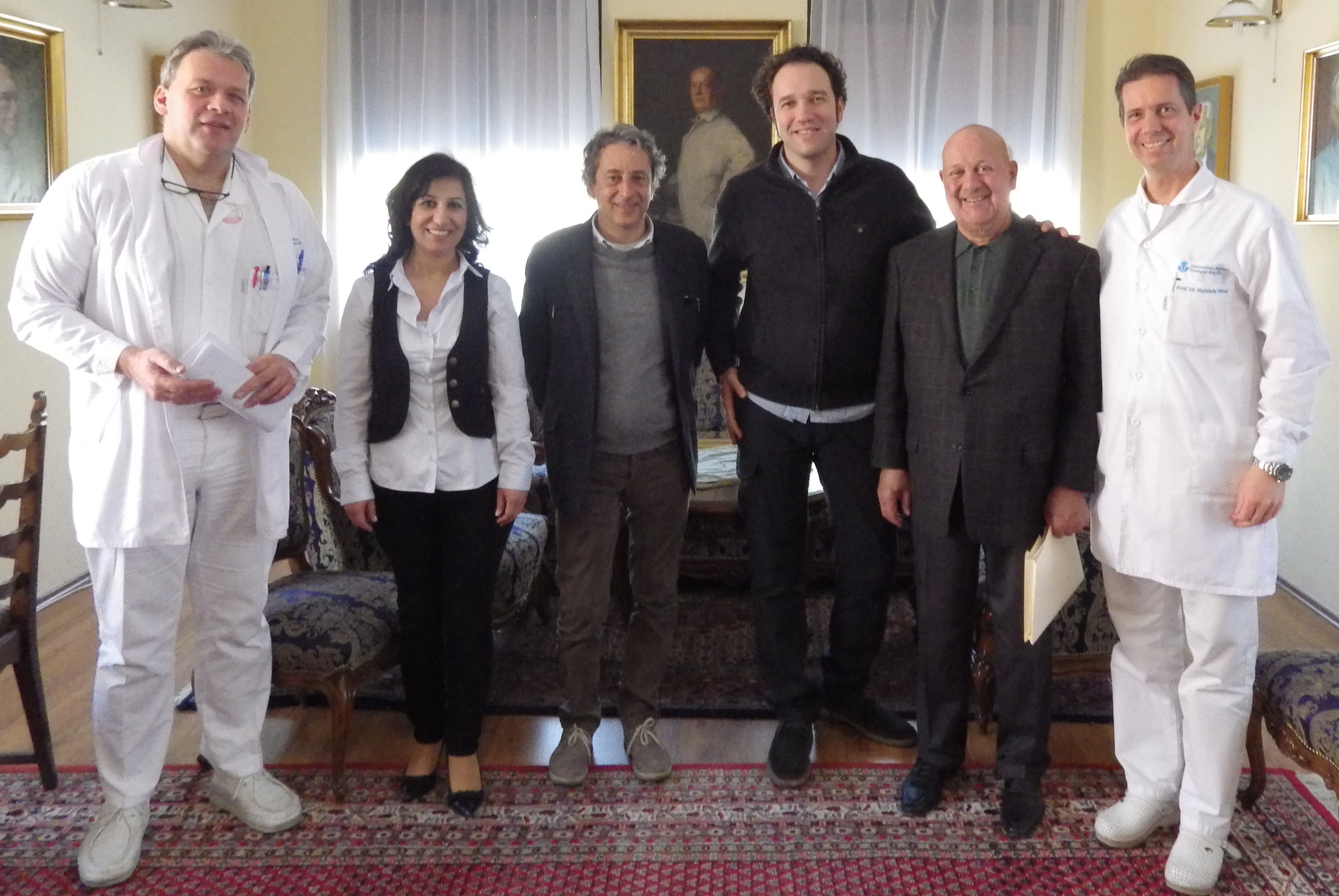 Balról: Dr. Kopa Zsolt, Dr. Leila Sati, Prof. Fabrizio Scroppo, Dr. Otas Dorutovic, Prof. Huszár Gábor, Prof. Nyirády Péter