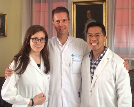 Austrian American Foundation fiataljai: Ashley Winter, Daniel Lee, akik a New York-i Cornell University –ről érkeztek a Klinikára